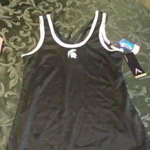 Michigan state tank top with straps cheer sparkles